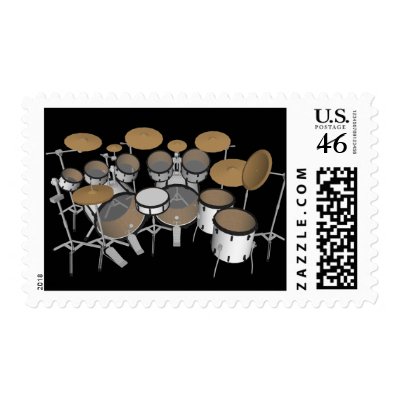 10 Piece Drum Kit: Custom Postage Stamps