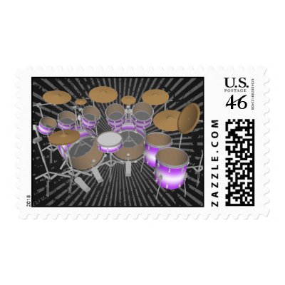 10 Piece Drum Kit: Custom Postage Stamps