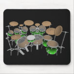 10 Piece Drum Kit: Green Gradient: Drums Mousepad