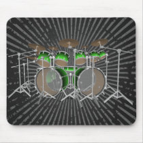 10 Piece Drum Kit: Green Gradient: Drums Mousepad