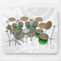 10 Piece Drum Kit: Green Gradient: Drums Mousepad