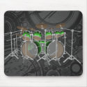 10 Piece Drum Kit: Green Gradient: Drums Mousepad