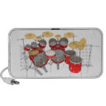 10 Piece Drum Kit: Red Finish: Custom Speakers