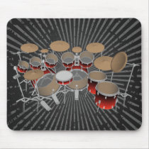 10 Piece Drum Kit: Red Gradient: Drums Mousepad by spiritswitchboard 10 Piece Drum Kit: Red Gradient: Drums Mousepad
