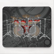 10 Piece Drum Kit: Red Gradient: Drums Mousepad by spiritswitchboard 10 Piece Drum Kit: Red Gradient: Drums Mousepad