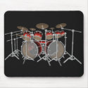10 Piece Drum Kit: Red Set: Drums Mousepad by spiritswitchboard 10 Piece Drum Kit: Red Set: Drums Mousepad