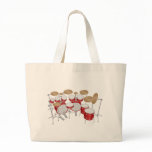 10 Piece Drum Kit: Vector Drawing: Canvas Bags