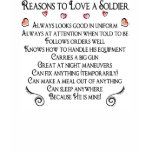 10 Reasons to love a Soldier t-shirts