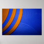 10 Single Blue & Orange Abstract Sunshine Print