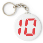 10 ten  red alarm clock digital number keychain