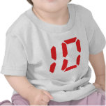 10 ten  red alarm clock digital number t-shirts