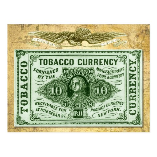 10¢ Tobacco Currency Postcard | Zazzle