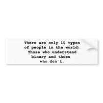 10 Types of People Bumper Stickers