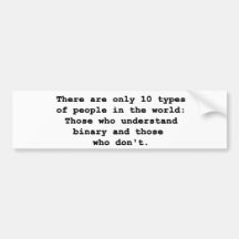 10 Types of People Bumper Stickers
