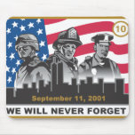 10 Year 9/11 Anniversary 3-Heroes Design Mouse Pads