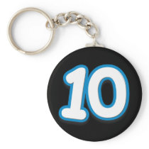 10 Year Birthday or Anniversary - Add Text Keychains