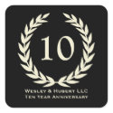 10 year milestone anniversary wreath black label sticker