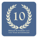 10 year milestone anniversary wreath navy label sticker