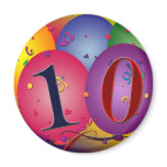 10 year old birthday balloons! magnets