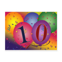 10 year old birthday balloons! postcards