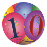 10 year old birthday balloons! sticker