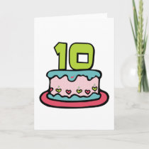 10 Year Old Birthday Cake cards by Birthday_Bash
