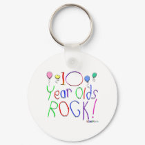 10 Year Olds Rock! Keychain by TShirtDotCom 10 Year Olds Rock! Keychain