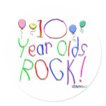 10 Year Olds Rock ! Round Stickers
