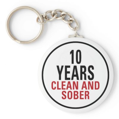 10 Years Clean and Sober Key Chains by sobergifts