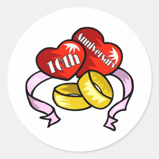 10th anniversary 1w round sticker
