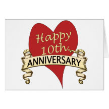10th. Anniversary Card