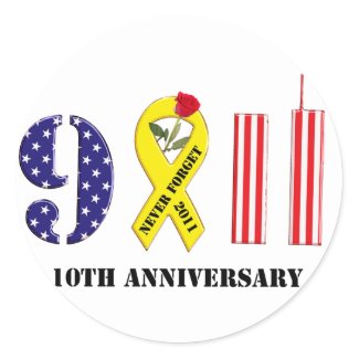 10th Anniversary for 9/11 sticker
