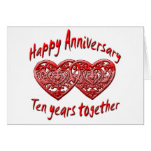 10th. Anniversary Greeting Card