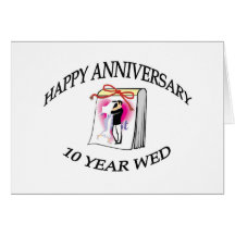 10th. ANNIVERSARY Greeting Card