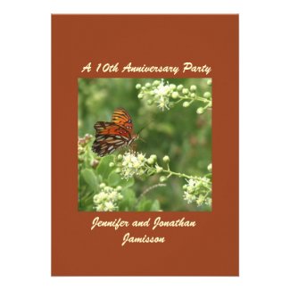 10th Anniversary Party Invitation Butterfly