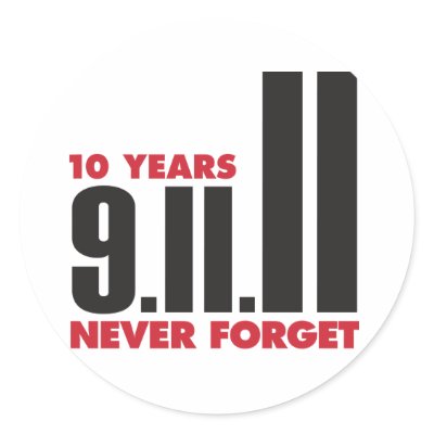 10th Anniversary September 11th Sticker by funshirtsandstuff