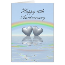 10th Anniversary Tin Hearts Cards