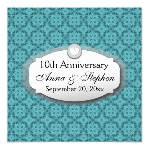 10th Anniversary Wedding Anniversary Z09 5.25x5.25 Square Paper ...