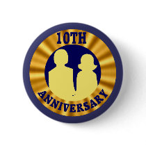 10th Anniversary Wedding Buttons by wedding_anniversary 10th Anniversary Wedding Buttons