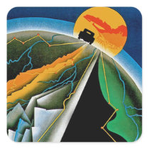 10th Automobile Rally de Monte Carlo Square Stickers
