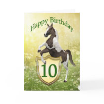 10th birthday card with a rearing horse