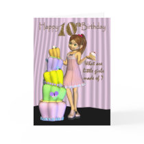 10th Birthday, Happy Birthday Card little girl wit