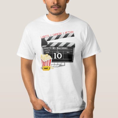 10th Birthday Hollywood Movie Party Tshirts