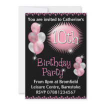10th Birthday Party Invitation
