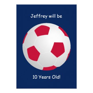 10th Birthday Party Invitation Soccer Ball