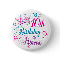 10th Birthday Princess Pin