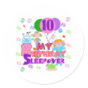 10th Birthday Sleepover stickers by kids_birthdays 10th Birthday Sleepover stickers