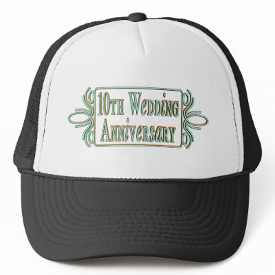10th wedding anniversary 3t trucker hats by wedding_anniversary