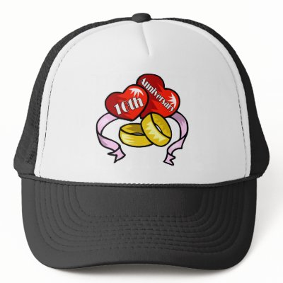 10th Wedding Anniversary Gifts Mesh Hat by wedding_anniversary