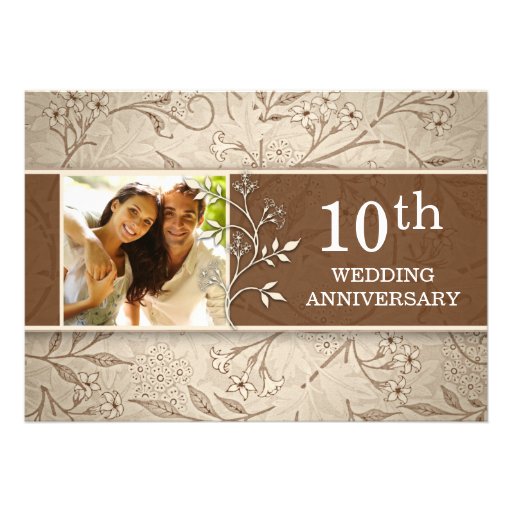 10th wedding anniversary photo invitations